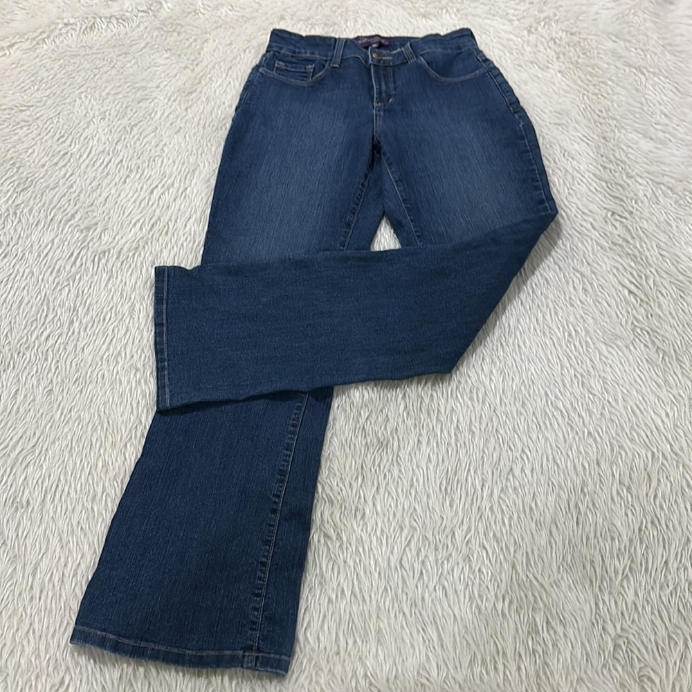 NYDJ women’s lift tuck blue denim stretchy jeans size 4 petite - Picture 3 of 10
